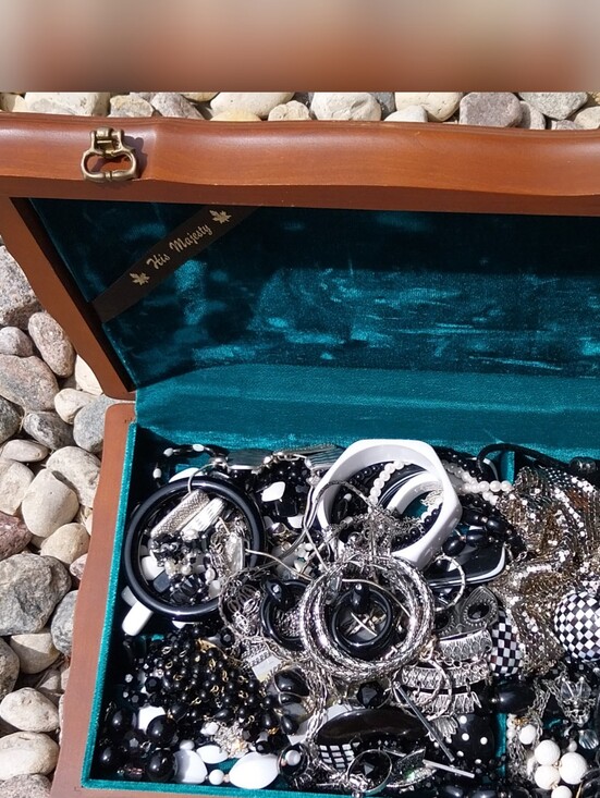 Jewelry - Black & White Mixed Costume Jewelry Treasure Lot
